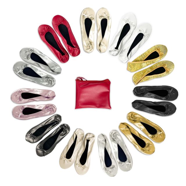 Portable Foldable Ballet Flat Slippers Roll Up Ballerina Shoes