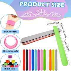 Silicone Rainbow Slap Bracelets Party Wrist Strap Colorful Wristband