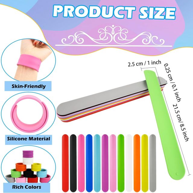 Silicone Rainbow Slap Bracelets Party Wrist Strap Colorful Wristband