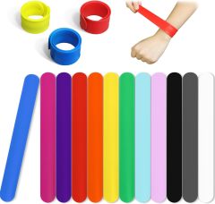 Silicone Rainbow Slap Bracelets Party Wrist Strap Colorful Wristband