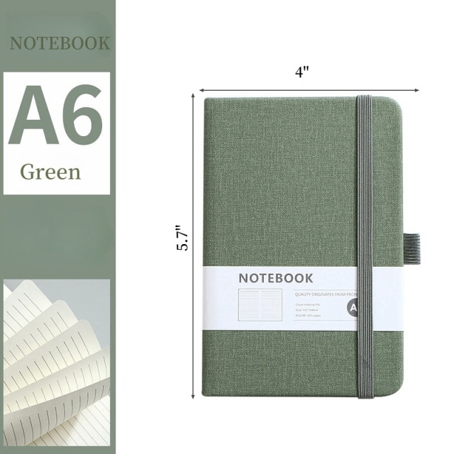 A6 Portable Elastic Strip Notebook W/ Pen Holder