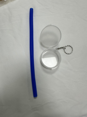 Portable Foldable Silicone Straw in Box with Keychain