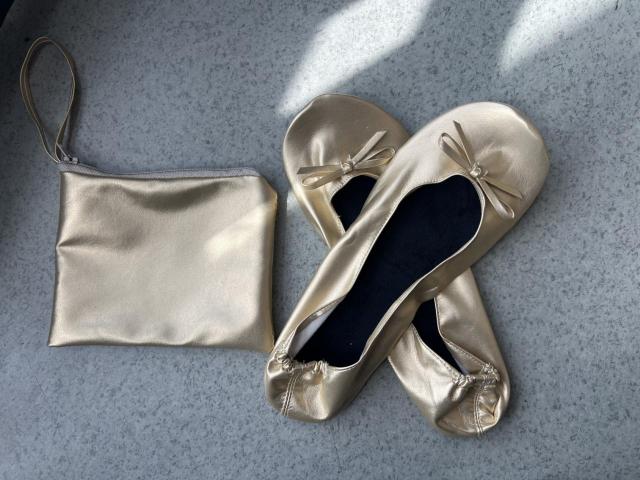 Portable Foldable Ballet Flat Slippers Roll Up Ballerina Shoes