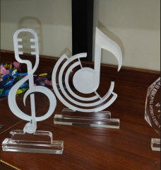 Acrylic Award Custom Engraved UV Acrylic Trophy High Quality Three Sizes Souvenir Gift Plastic Trophies