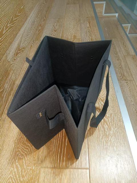 Collapsible Foldable  Non-woven grocery box Tote Shopping Bag with Large Heavy Duty Reinforced Bottom