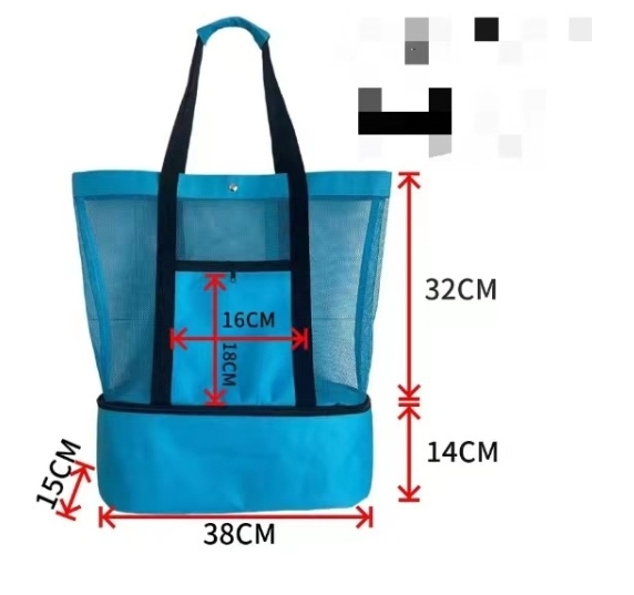 Outdoor Mesh Beach Tote Pool Bag with Cooler