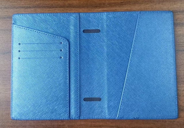 Diamond-Textured Leather Passport Holder