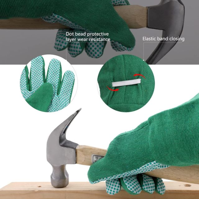 Protective Gardening Gloves with PVC Dotted Palm Anti-slip