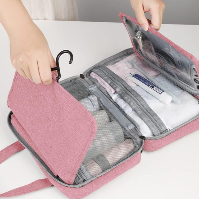Foldable Toiletry Bags Makeup Traveling Organizer with Hanging Hook