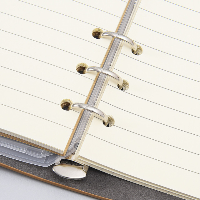 A6 Size PU Leather Notebook 6 Ring Blinder Refillable