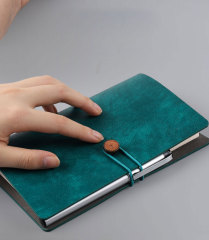 A6 Size PU Leather Notebook 6 Ring Blinder Refillable