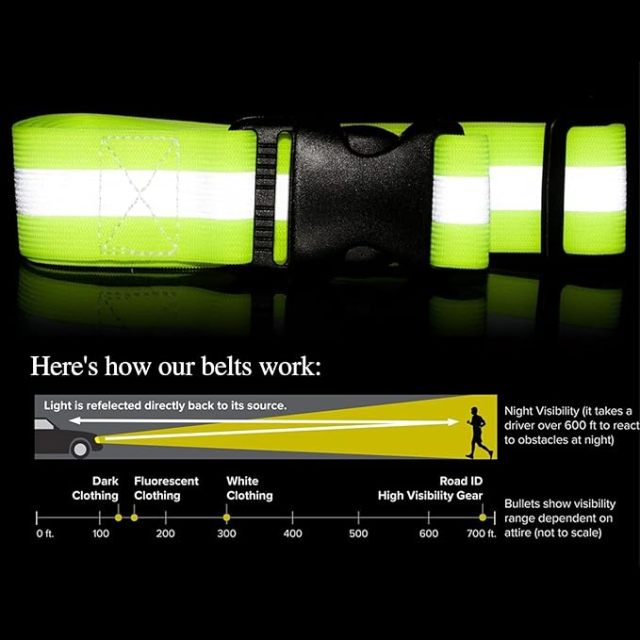 Adjustable Safety Reflective Elastic Belt High Visibility Waist Bands