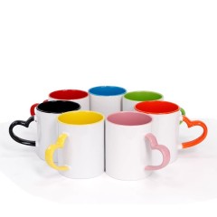 12oz Blank Sublimation Ceramic Coffee Mug with Heart Handle