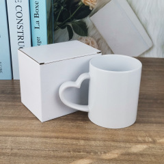 12oz Blank Sublimation Ceramic Coffee Mug with Heart Handle