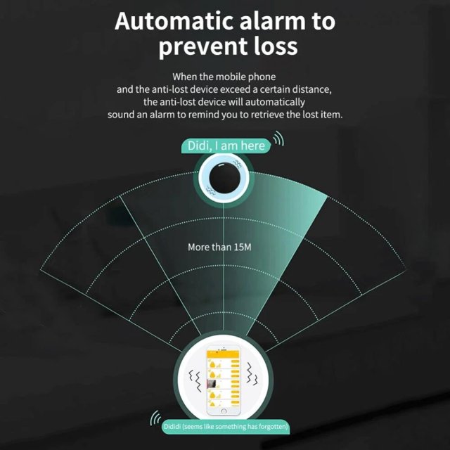 Bluetooth Anti-Lost Tracker with Alarm Round Location Finder