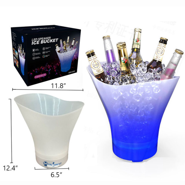 7L Glowing LED Ice Bucket with Speaker Outdoor Party Drink Tub