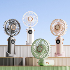 Foldable Mini Handheld Fan USB Rechargeable 5 Speeds with Base