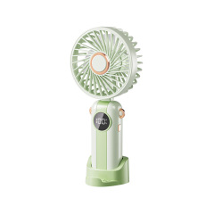 Foldable Mini Handheld Fan USB Rechargeable 5 Speeds with Base