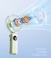 Foldable Mini Handheld Fan USB Rechargeable 5 Speeds with Base