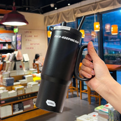 25oz Vacuum Insulated Stainless Steel Car Tumbler with Filter Straw Handle Outdoor Travel Cup