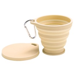 Folding Silicone Cup Outdoor Travel Mug with Lid Carabiner