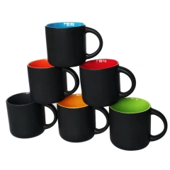 14oz Two Tone Ceramic Coffee Mug Pottery Tea Cup With Handle