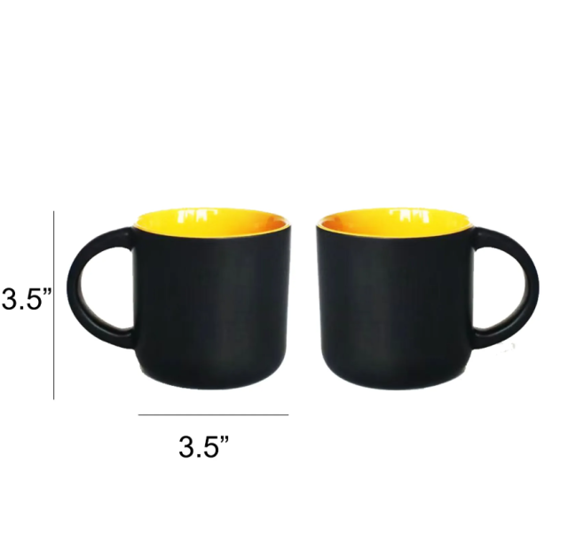 14oz Two Tone Ceramic Coffee Mug Pottery Tea Cup With Handle