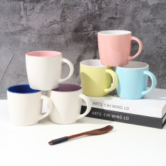14oz Two Tone Ceramic Coffee Mug Pottery Tea Cup With Handle