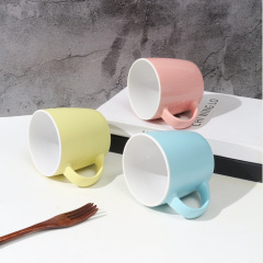 14oz Two Tone Ceramic Coffee Mug Pottery Tea Cup With Handle