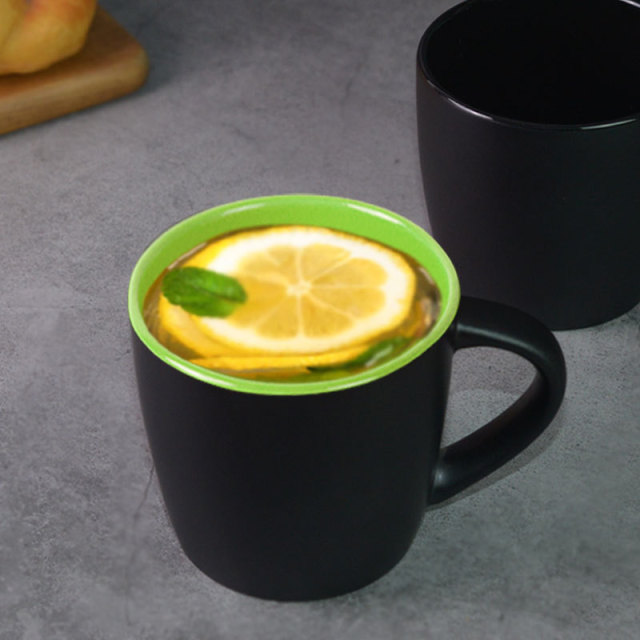 14oz Two Tone Ceramic Coffee Mug Pottery Tea Cup With Handle