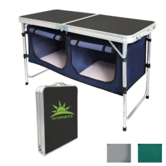 Foldable Camping Table With Storage Organizer for Beach