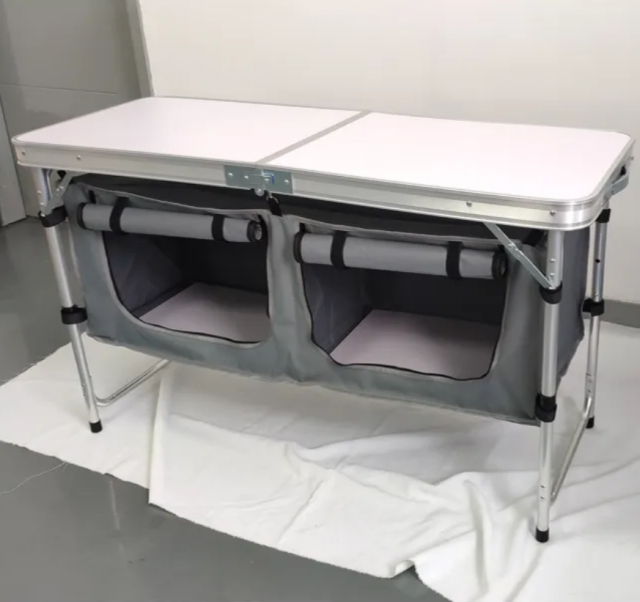 Foldable Camping Table With Storage Organizer for Beach