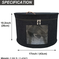 17'' Round Hat Felt Storage Box Folding Toy Organizer with Lid and Handle