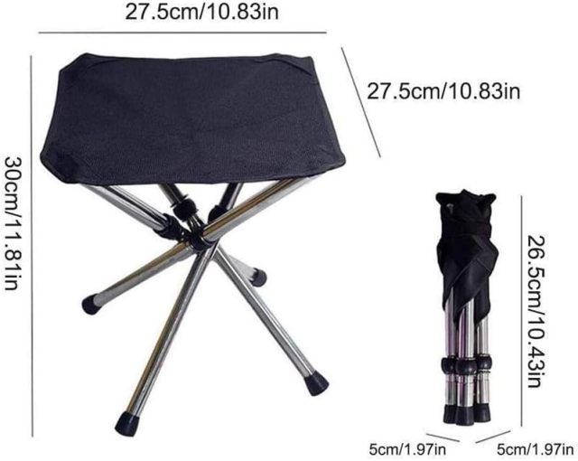 Outdoor Folding Tripod Stool Portable Fishing Chair with Storage Bag