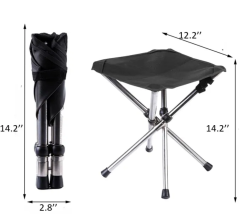 Outdoor Folding Tripod Stool Portable Fishing Chair with Storage Bag