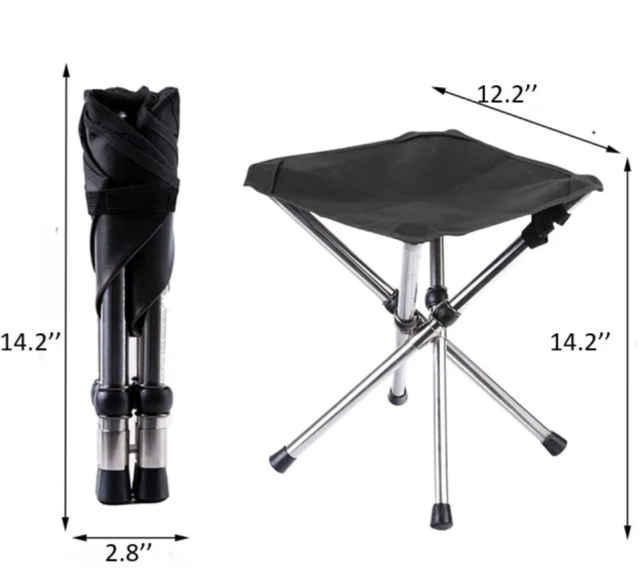 Outdoor Folding Tripod Stool Portable Fishing Chair with Storage Bag