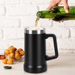 24oz Big Grip Beer Stein Stainless Steel Insulated Tumbler with Handle
