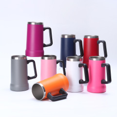 24oz Big Grip Beer Stein Stainless Steel Insulated Tumbler with Handle