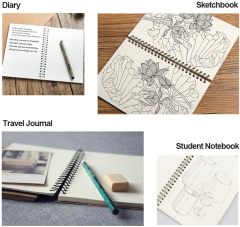 Natural Color Wire Bound Lined Page Spiral Steno Memo Notepad A5 Size