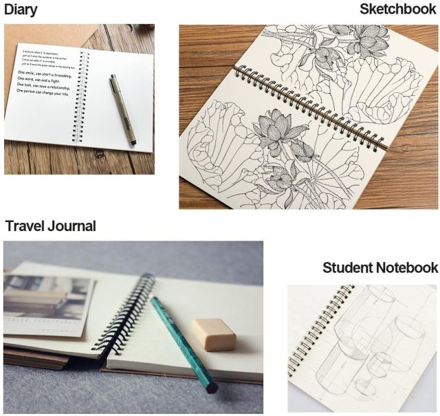 Natural Color Wire Bound Lined Page Spiral Steno Memo Notepad A5 Size
