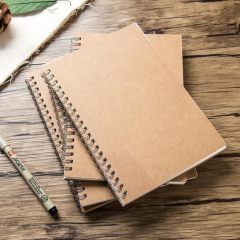 Natural Color Wire Bound Lined Page Spiral Steno Memo Notepad A5 Size