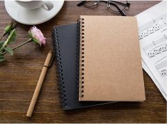 Natural Color Wire Bound Lined Page Spiral Steno Memo Notepad A5 Size