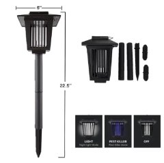 1.2V Solar Square Bug Zapper Outdoor Plastic Lights