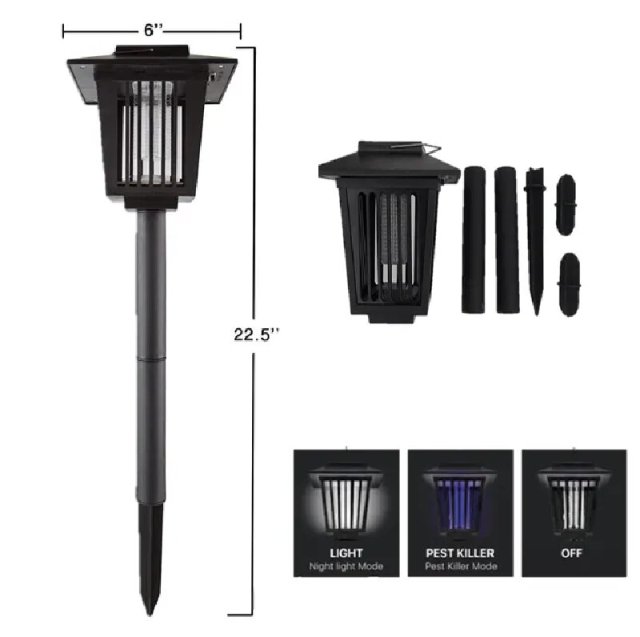 1.2V Solar Square Bug Zapper Outdoor Plastic Lights