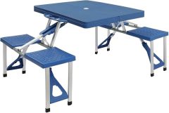 Folding Portable Outdoor Picnic Table with 4 Chair Seats