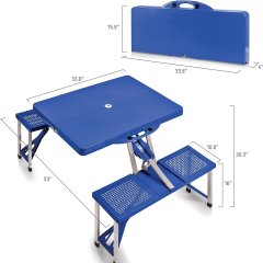 Folding Portable Outdoor Picnic Table with 4 Chair Seats