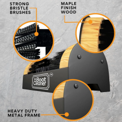 Boot Scrubber Shoe Scraper Brush with Dual Footboards