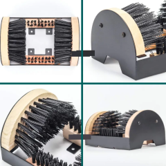 Boot Scrubber Shoe Scraper Brush with Dual Footboards
