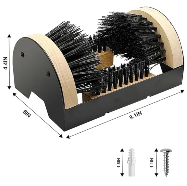 Boot Scrubber Shoe Scraper Brush with Dual Footboards
