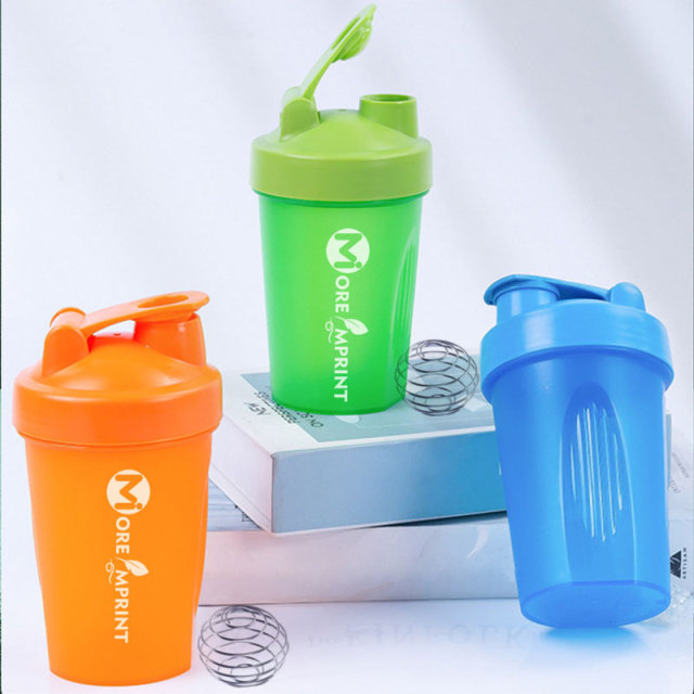 14 oz Plastic Shaker Bottles W/ Snap Lid Mixing Ball